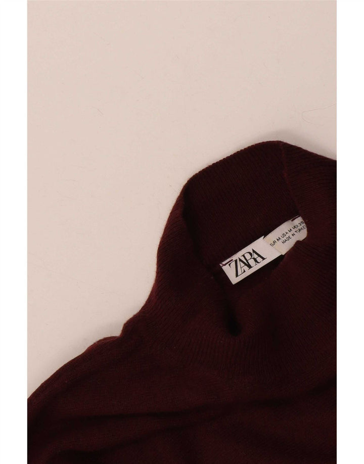 Pulover pentru femeie cu gât țestoasă supradimensionat Zara UK 14 Burgundy mediu