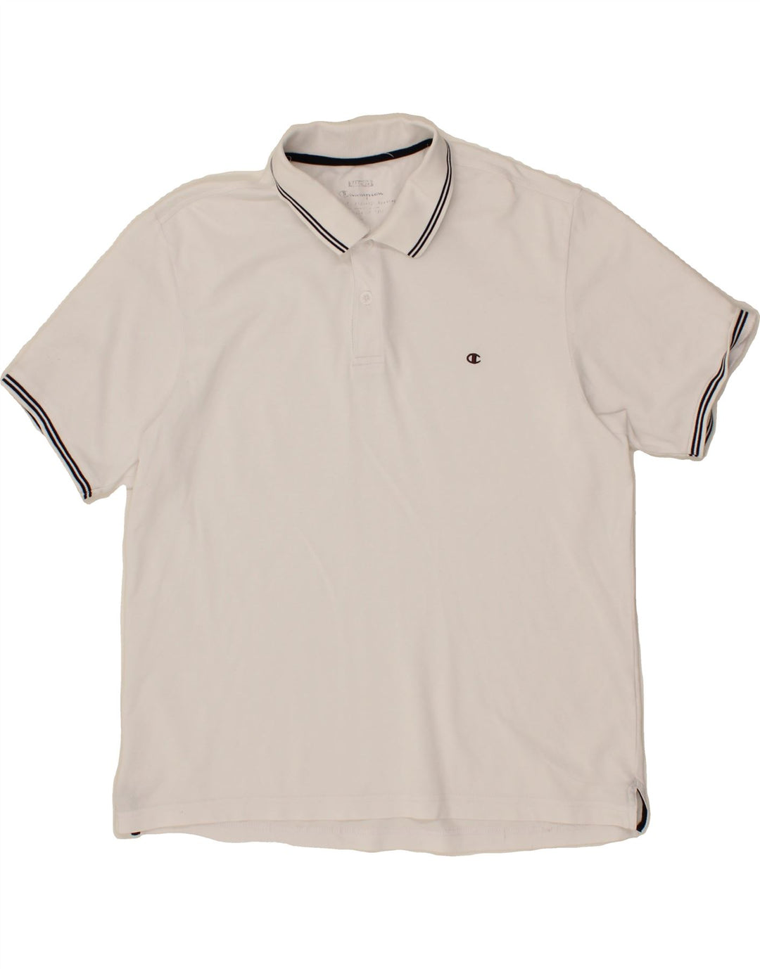 CHAMPION Mens Polo Shirt Large White Cotton Vintage Champion and Second-Hand Champion from Messina Hembry 