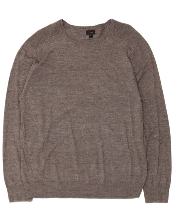 J. Crew Pulover pentru bărbați cu gât de barcă, XL, bumbac cu pete gri