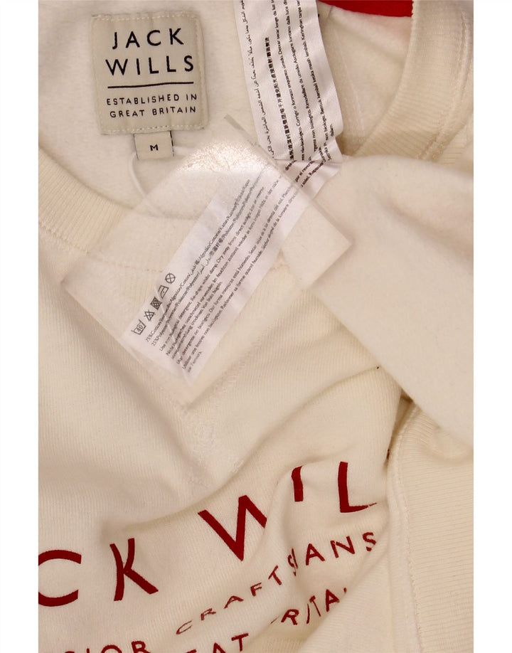 Pulover cu grafică Jack Wills pentru bărbați, bumbac alb, mediu