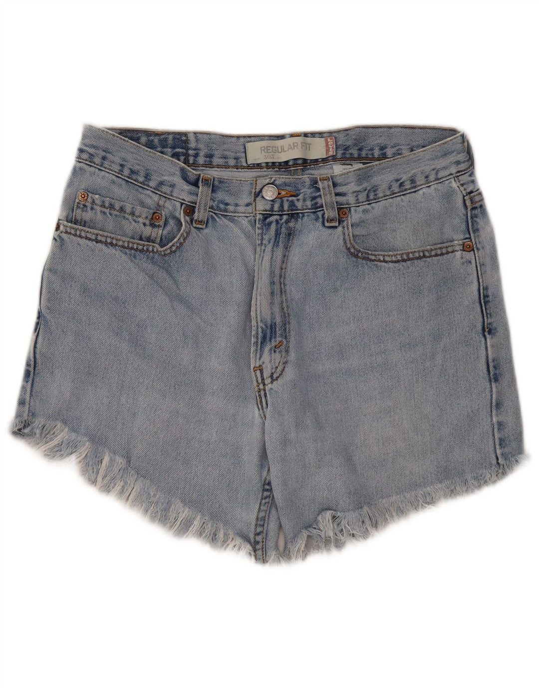 Pantaloni scurți din denim cu talie înaltă Levi's 505, cu talie înaltă, W33, albastru mediu