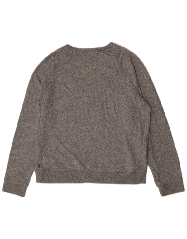 Pulover Levi's pentru damă cu grafică, UK 16, bumbac mare, gri