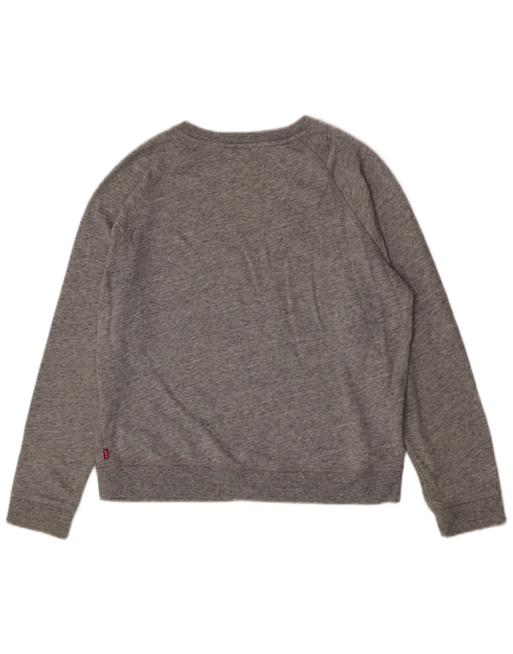 Pulover Levi's pentru damă cu grafică, UK 16, bumbac mare, gri