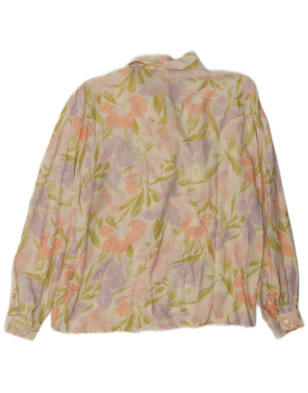 Bluză de cămașă vintage pentru femei EU 42 Viscoză florală multicoloră mare