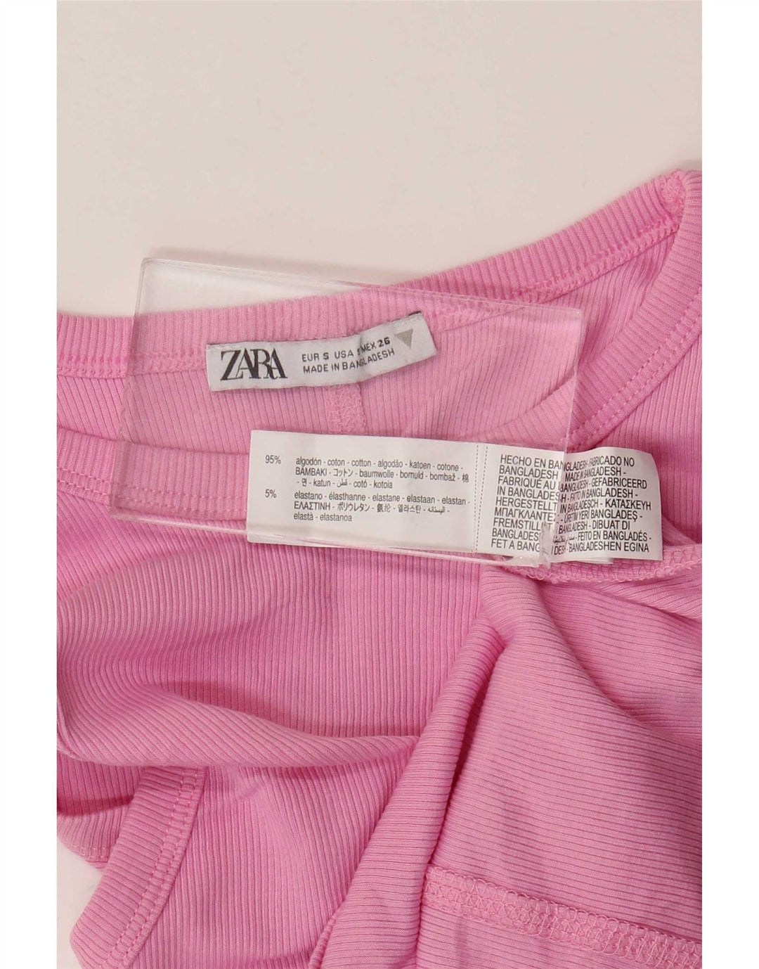 Top cu vestă pentru femei Zara UK 8 mic, roz, bumbac