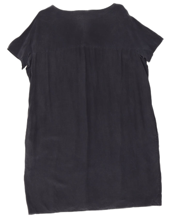 Aspesi Womens Sheath Dress IT 42 Medium Navy Blue Silk