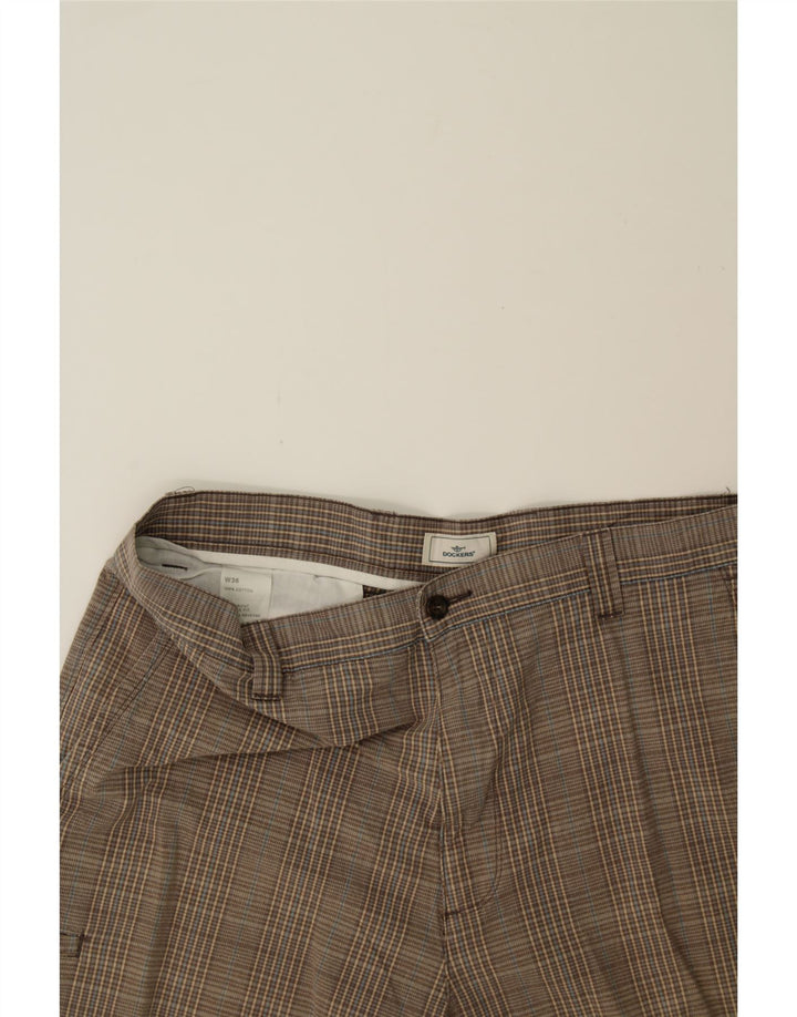 DOCKERS Mens Cargo Shorts W36 Large Grey Check Cotton Vintage Dockers and Second-Hand Dockers from Messina Hembry 