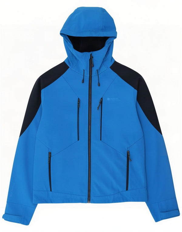 Jachetă de ploaie cu glugă pentru bărbați Mountain Warehouse UK 38 Medium Blue Colorblock