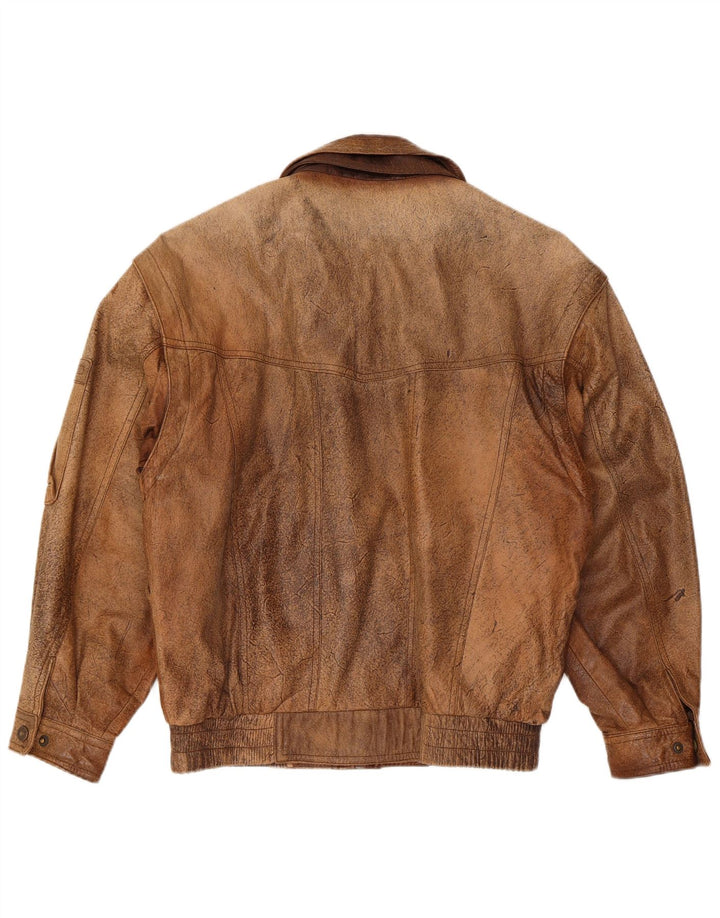 Jachetă de piele pentru bărbați Trapper IT 46 Small Brown
