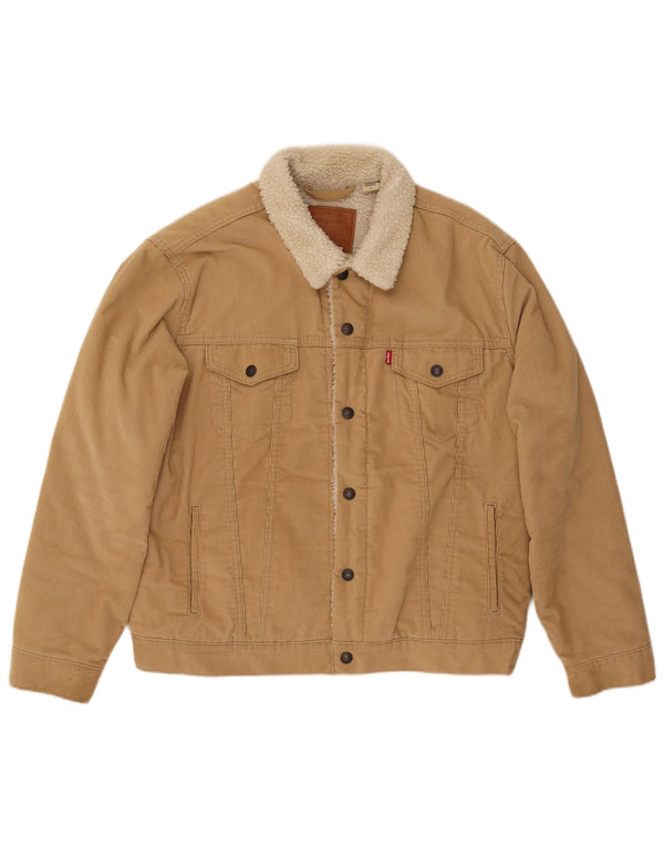 Jachetă pentru bărbați Levi's Sherpa Corduroy UK 40, mare, bej, bumbac