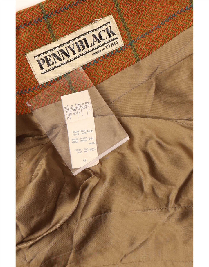 Jachetă pentru femei Penny Black cu 2 nasturi, UK 14, lână cu carouri portocaliu mediu