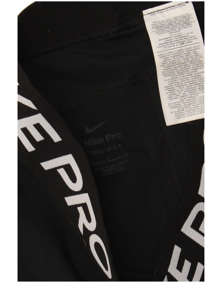 Leggings NIKE Dri Fit Graphic pentru femei UK 14, poliester negru mare