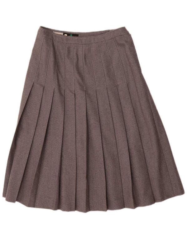 Fusta plisată Vintage pentru femei IT 44 Medium W28 Lână gri