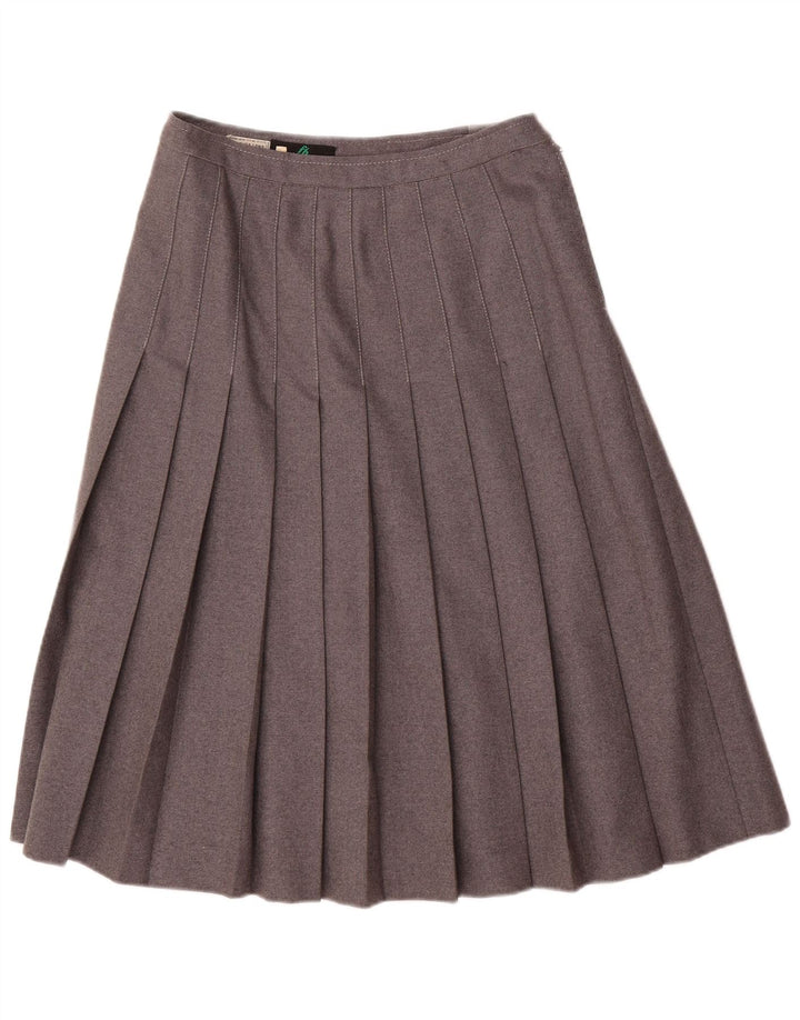 Fusta plisată Vintage pentru femei IT 44 Medium W28 Lână gri