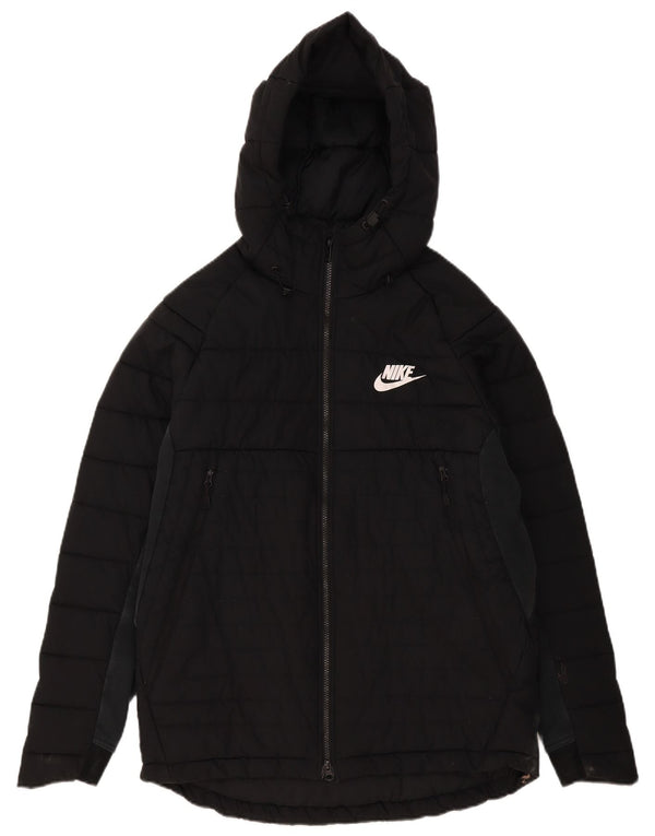 Jachetă căptușită cu glugă pentru bărbați Nike UK 40 Poliester negru mare