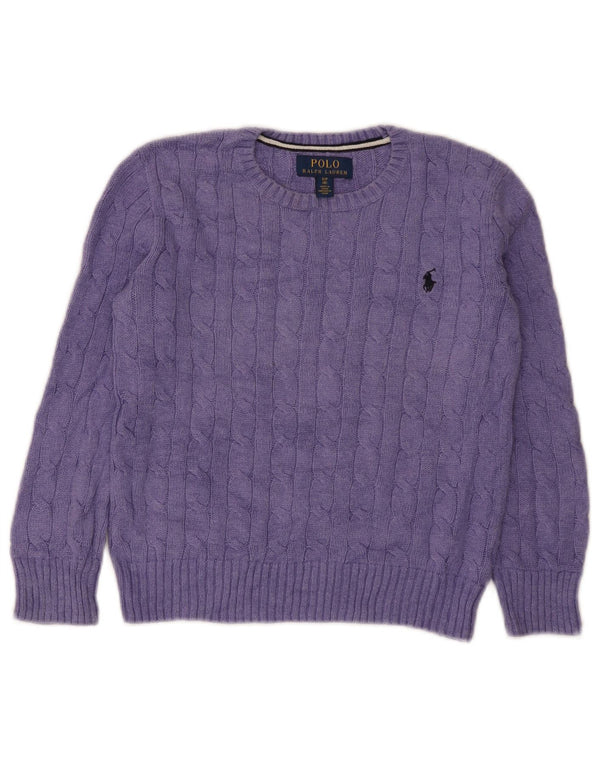 Pulover Polo Ralph Lauren pentru fete, cu gât de barca, 7-8 ani, violet mic