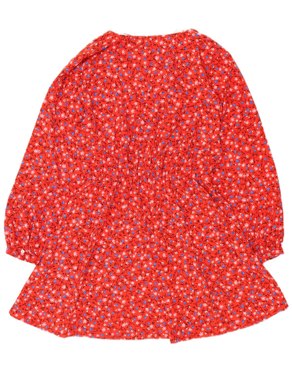 Rochie pentru femei Zara, cu mâneci 3/4, cu etaje, UK 10, Poliester Floral Roșu Mic