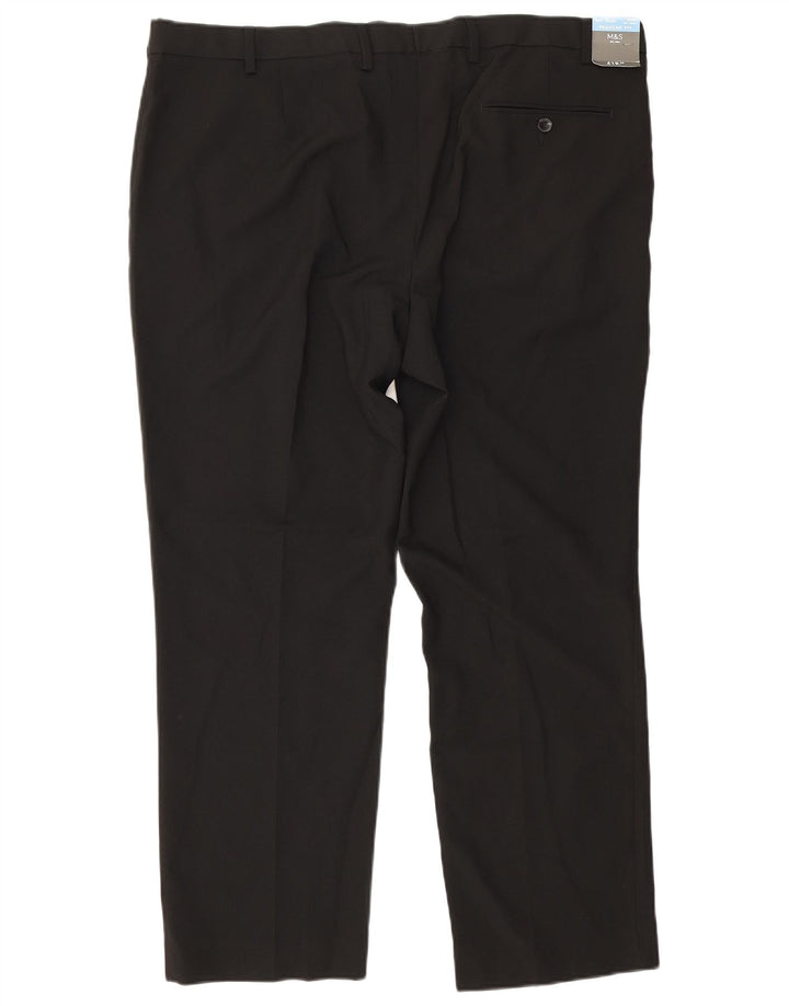 Marks & Spencer Pantaloni de costum obișnuiți pentru bărbați L42 L29 Poliester negru