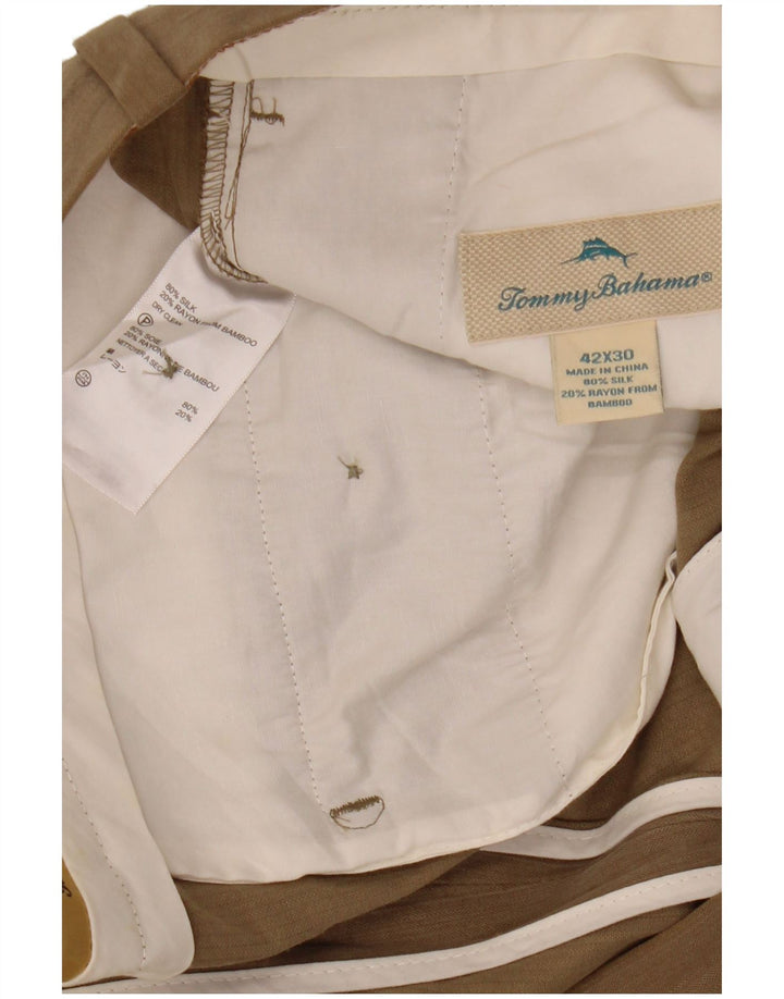 TOMMY BAHAMA Pantaloni chino pentru bărbați L42 L30 Bej Mătase