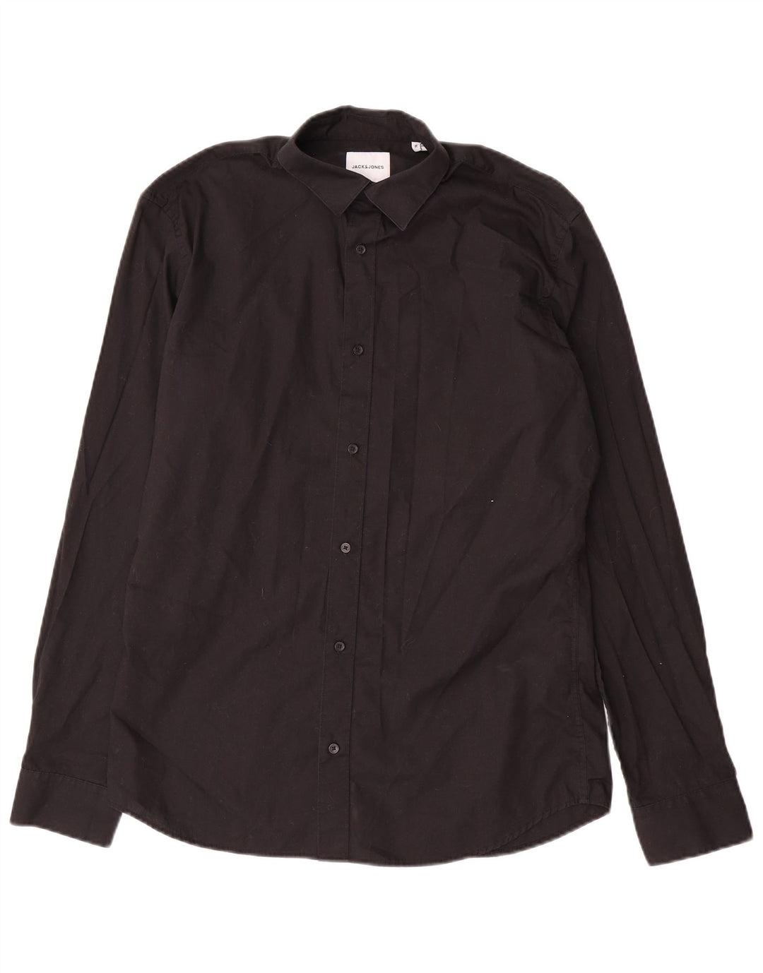 Cămașă Jack & Jones pentru bărbați, bumbac mediu negru