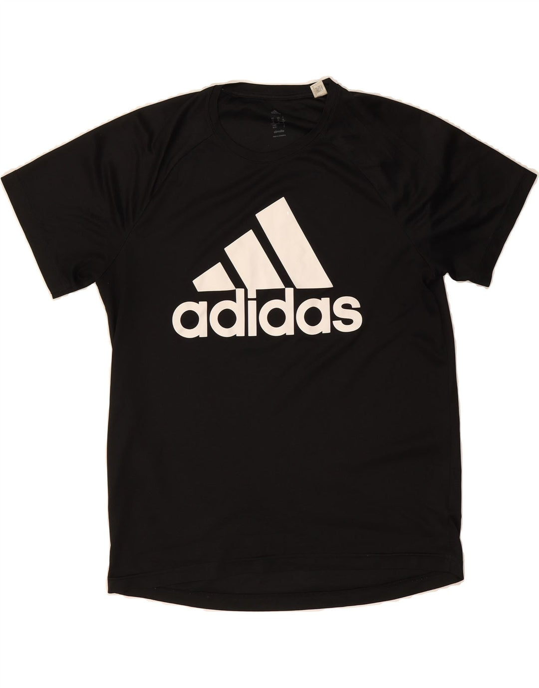 ADIDAS Mens Climalite Graphic T-Shirt Top Medium Black Polyester Vintage Adidas and Second-Hand Adidas from Messina Hembry 