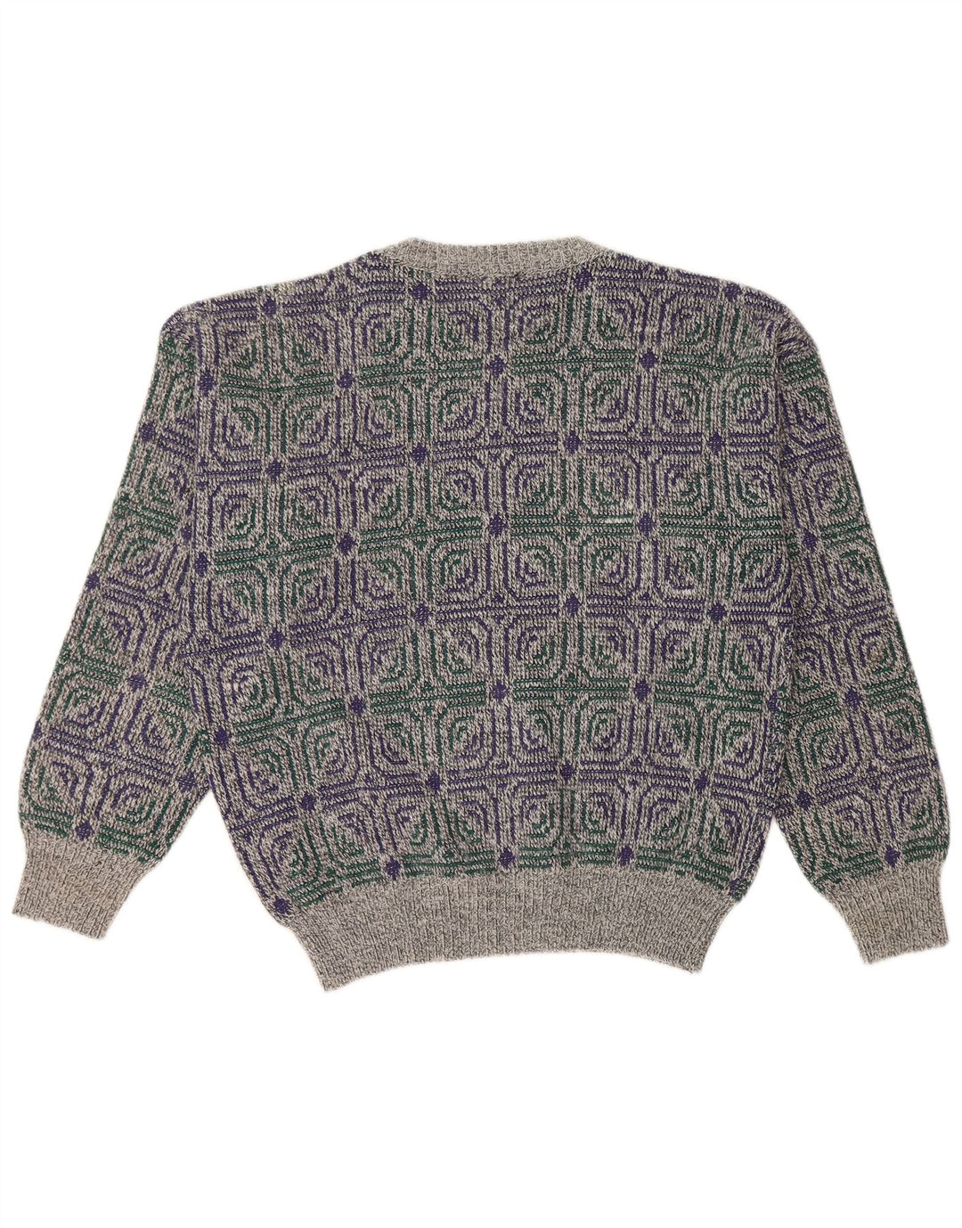 I LEVRIERI Pulover pentru bărbați cu decolteu rotund Gri mediu Geometric Poliacrilic