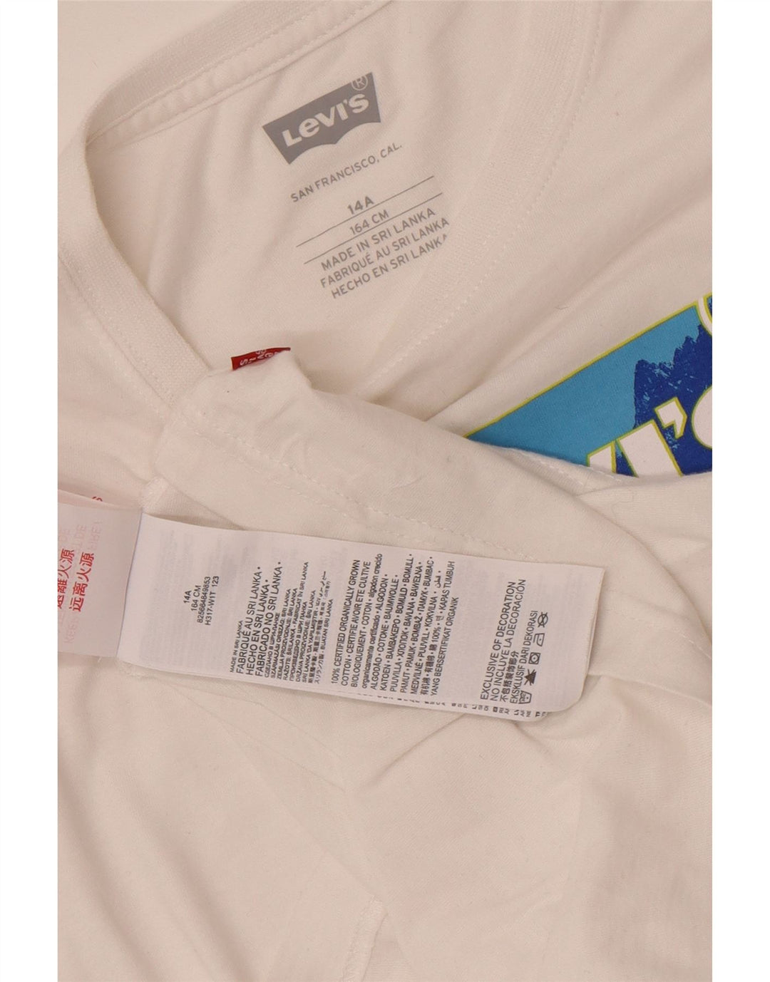 Tricou grafic Levi's pentru baieti Top 13-14 ani bumbac alb