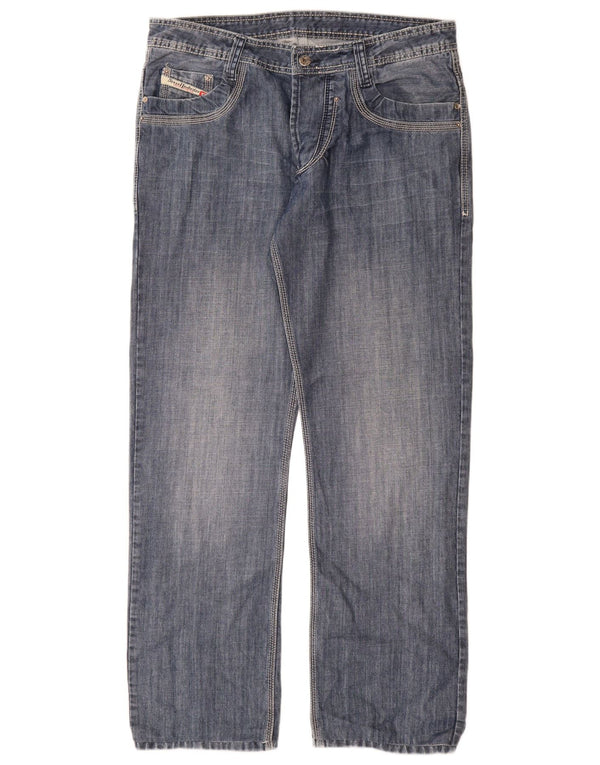 Diesel Mens Timmen Straight Jeans W36 L32 Blue Cotton