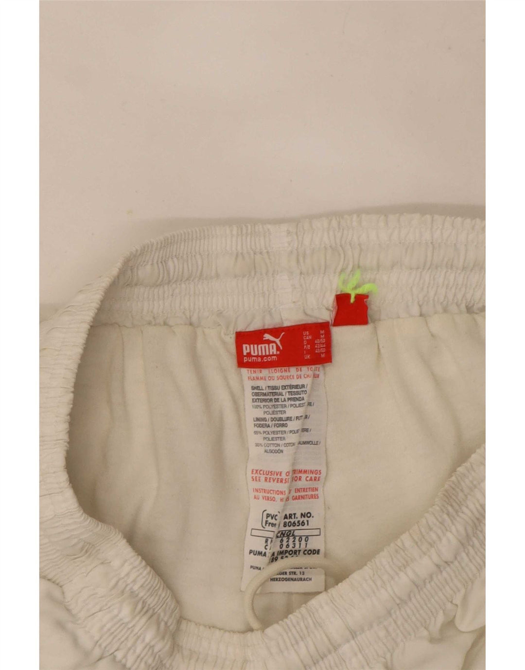 Pantaloni scurți sport Puma pentru bărbați, poliester alb mediu