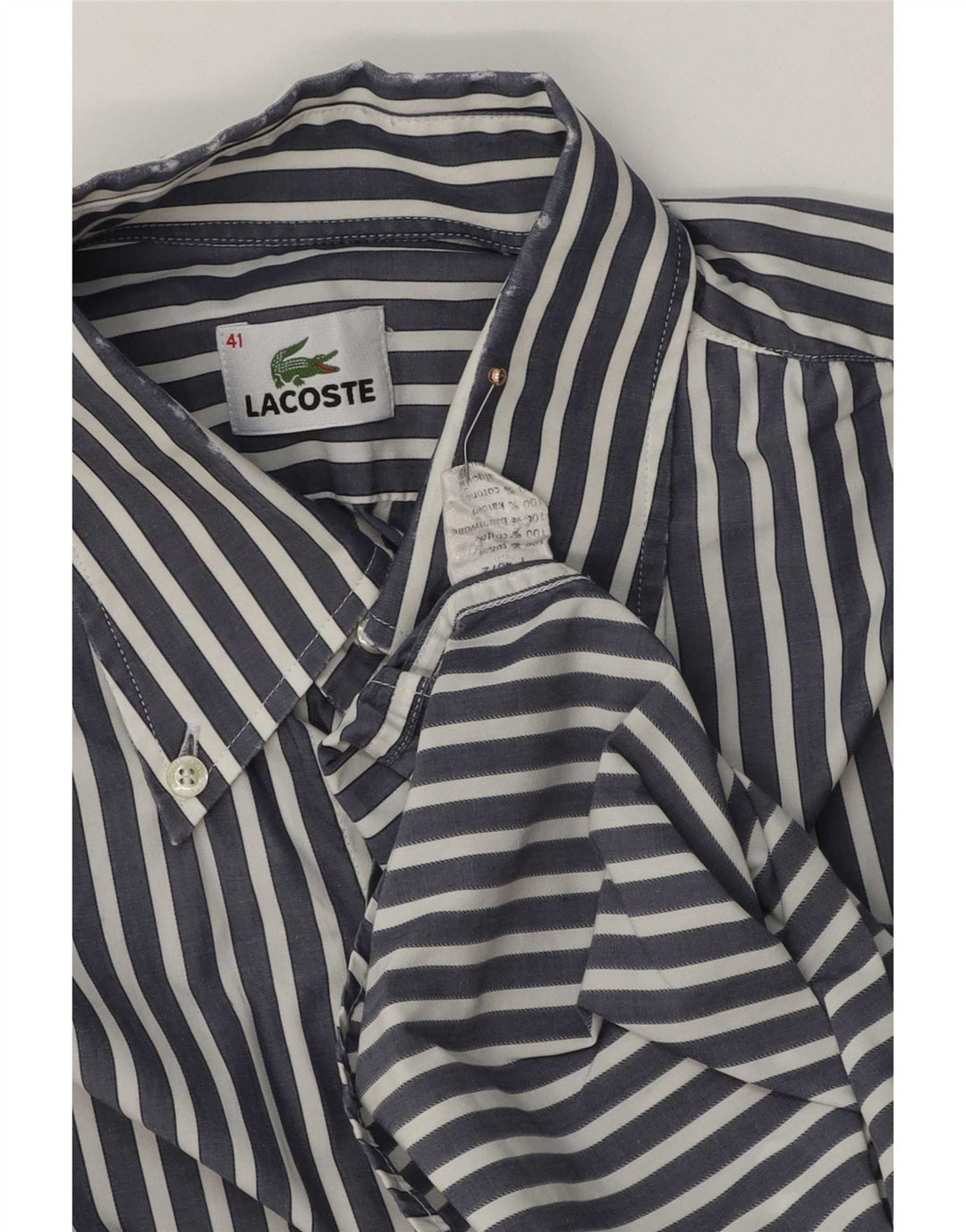 Cămașă pentru bărbați Lacoste Mărimea 41, mediu, bleumarin, bumbac cu dungi