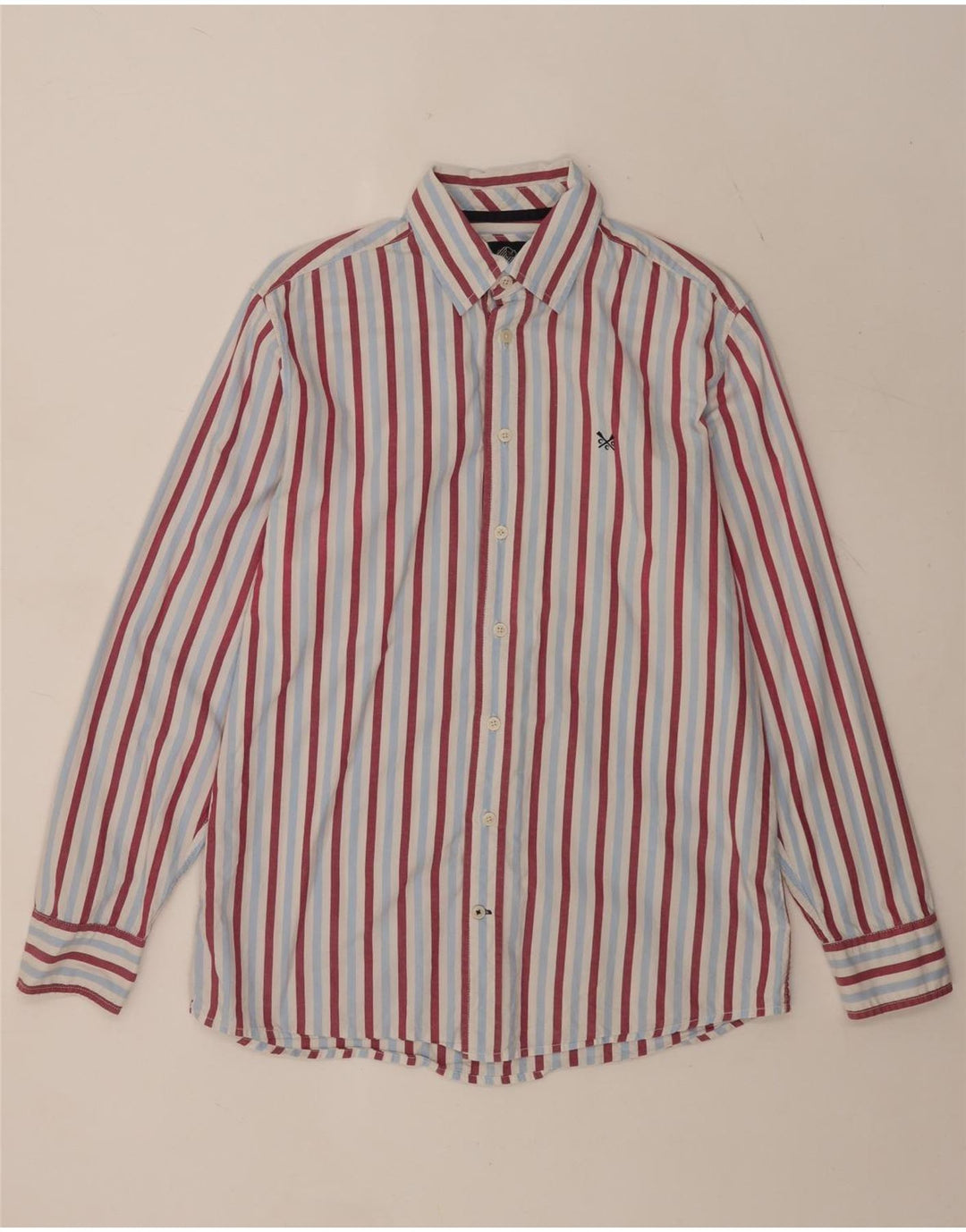 Crew Clothing Cămașă clasică pentru bărbați, bumbac cu dungi albastre medii