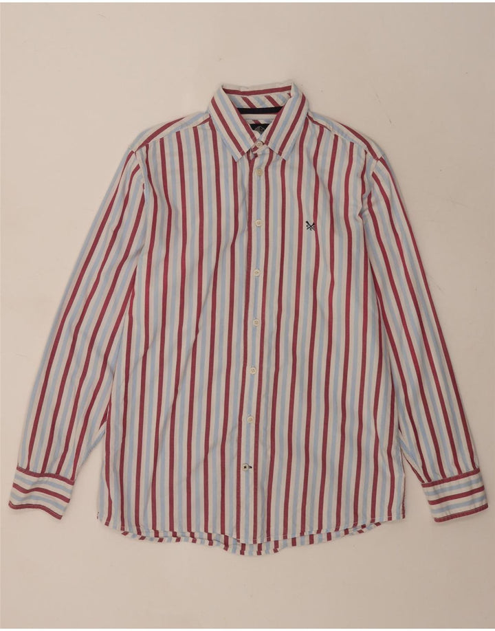 Crew Clothing Cămașă clasică pentru bărbați, bumbac cu dungi albastre medii