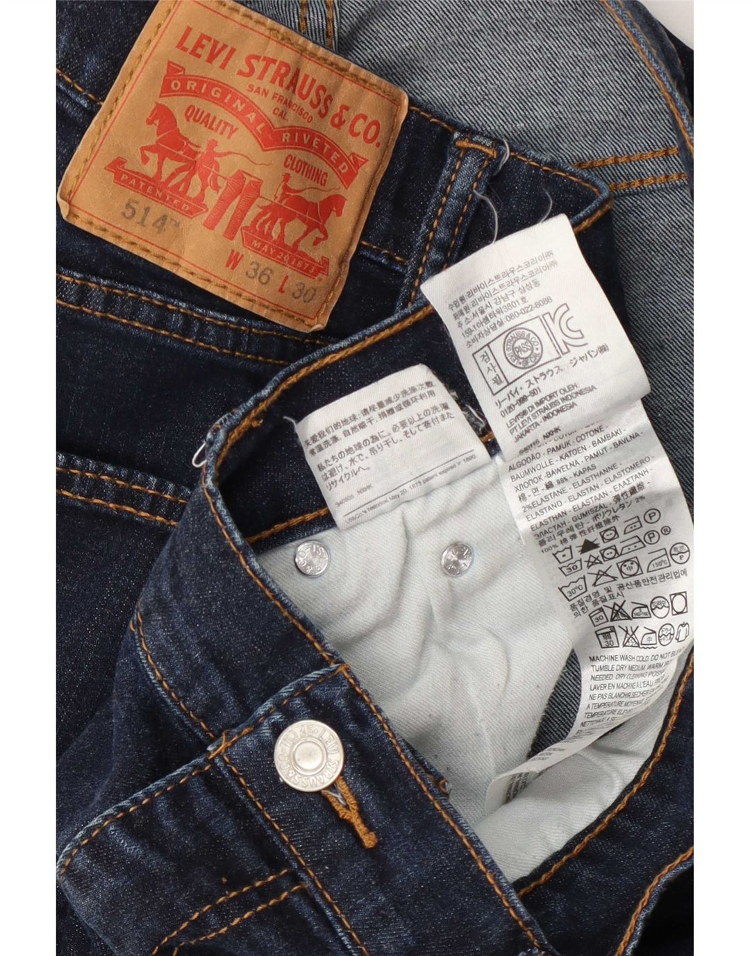 Blugi tăiați pentru bărbați Levi's 514 W36 L25 bumbac bleumarin