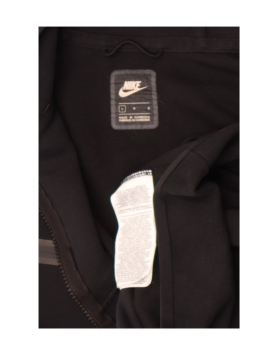 Pulover Nike pentru bărbați, cu fermoar, bumbac mare, negru