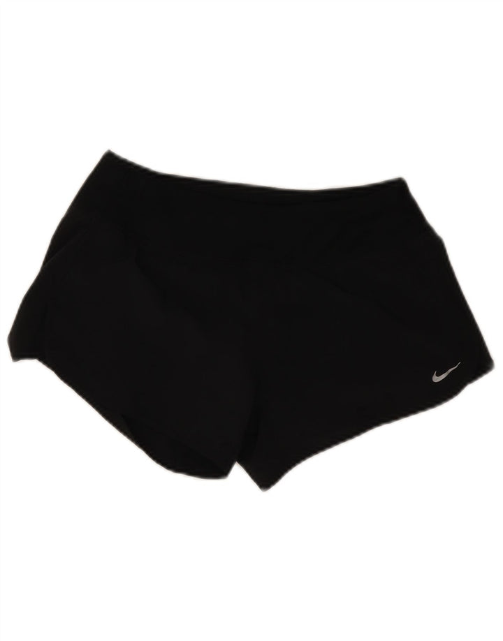 Pantaloni scurți sport Nike Dri Fit pentru femei UK 10 Small Negru Poliester
