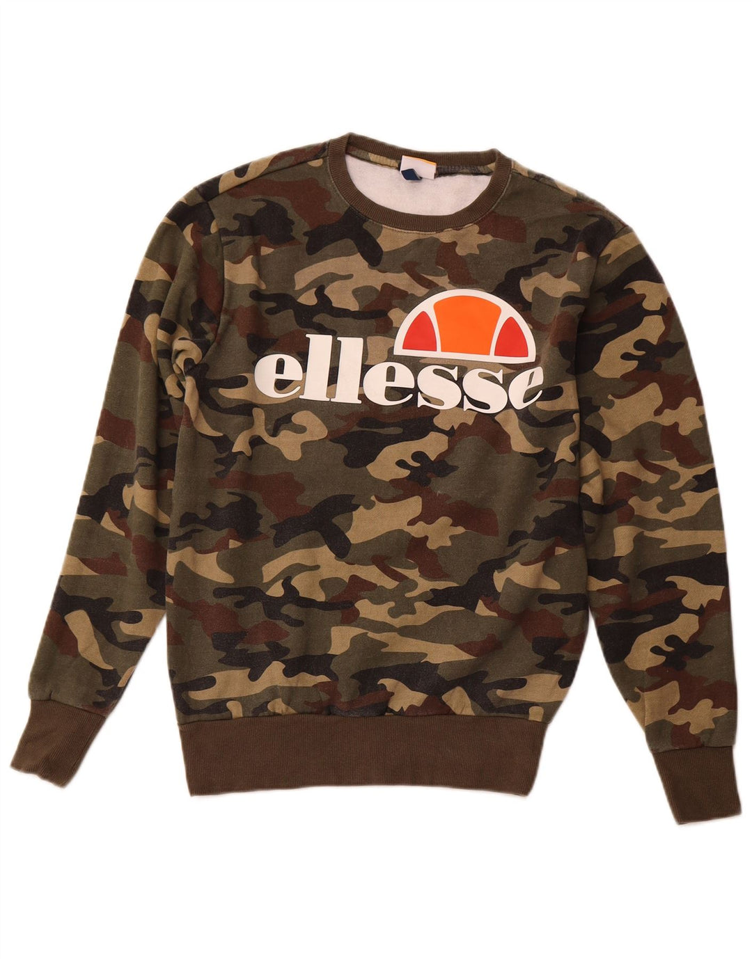Hanorac grafic pentru bărbați Ellesse Pulover mic din bumbac, camuflaj, kaki
