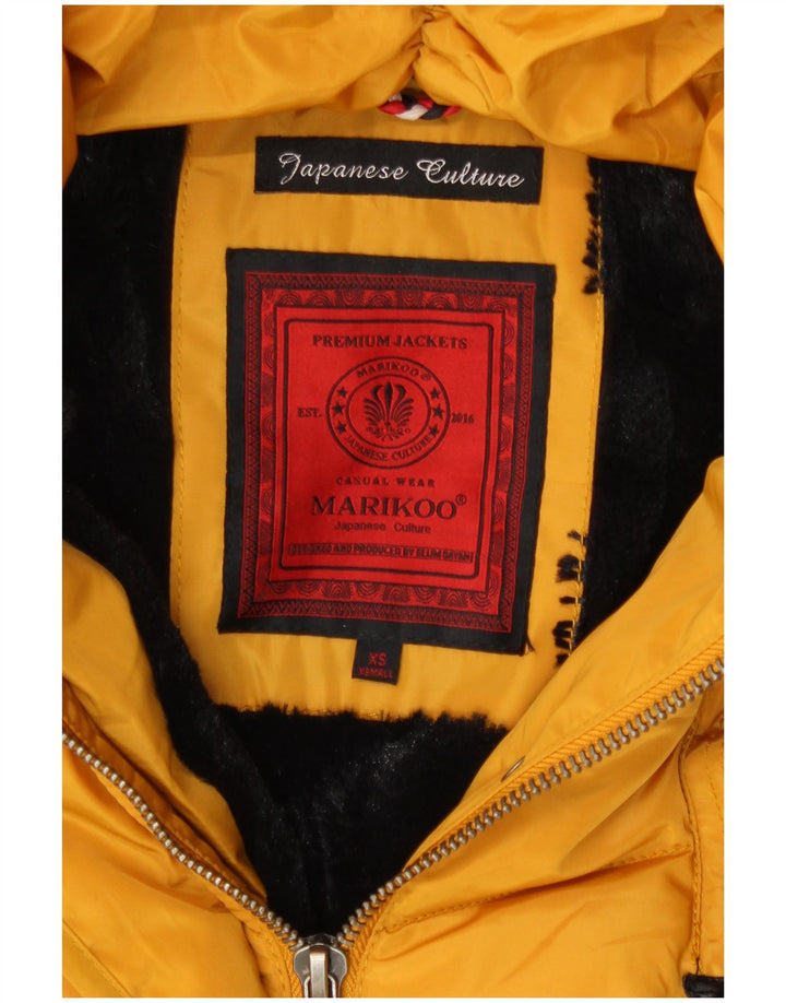 Jachetă căptușită cu glugă Marikoo pentru femei UK 6 XS poliester galben