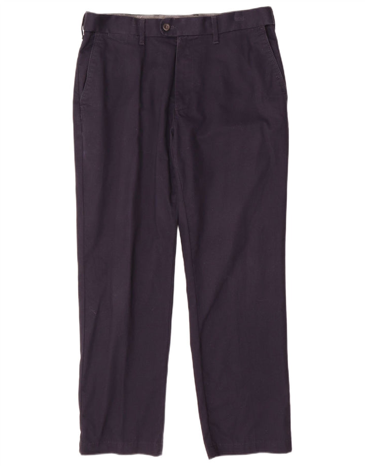 Pantaloni de costum obișnuiți pentru bărbați Marks & Spencer L34 L29 Bumbac bleumarin