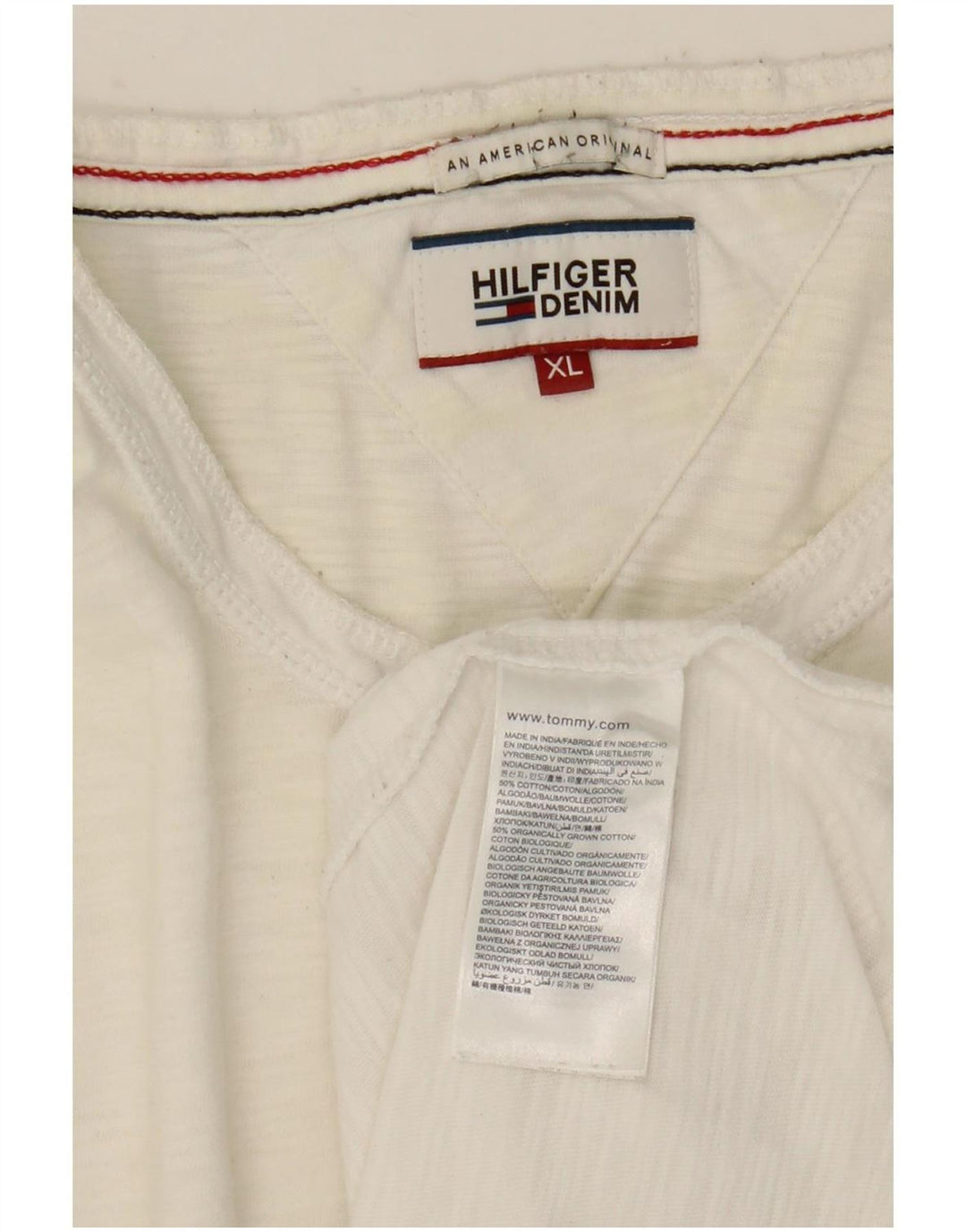 Top pentru bărbați Tommy Hilfiger cu mânecă lungă XL, bumbac alb