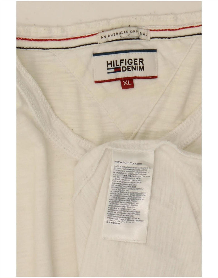 Top pentru bărbați Tommy Hilfiger cu mânecă lungă XL, bumbac alb