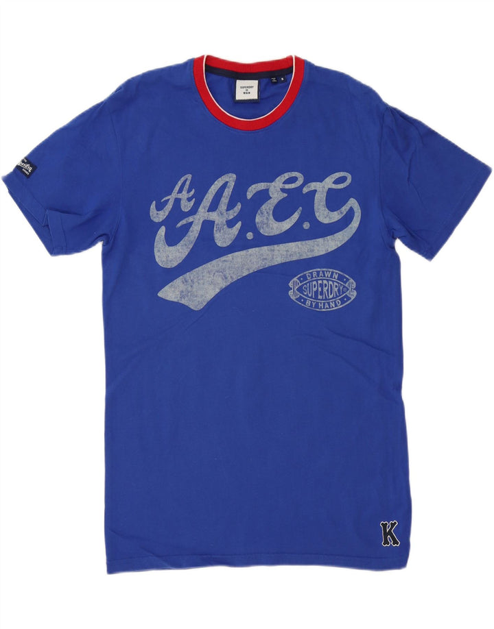 Tricou grafic pentru bărbați Superdry Top mic, albastru, bumbac