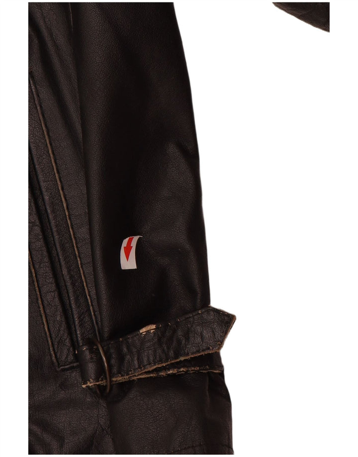 Jachetă de piele vintage pentru bărbați UK 38 Medium Black Leather