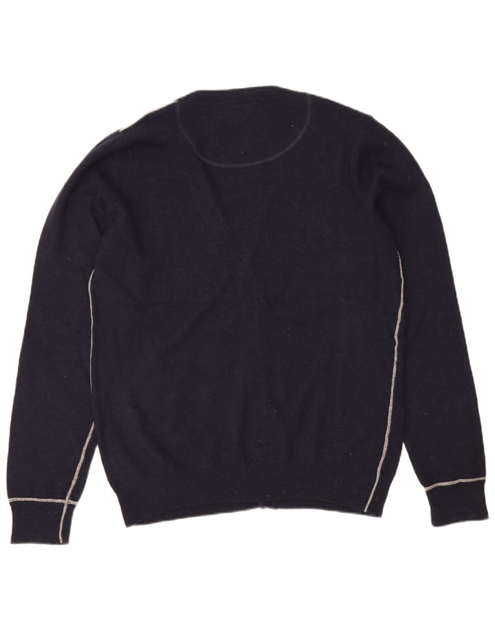 Pulover cardigan pentru bărbați Gianmarco Venturi XL, lână de miel bleumarin