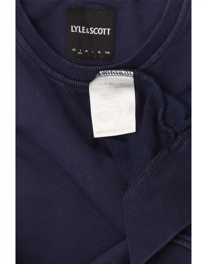 Hanorac pentru bărbați Lyle & Scott Pulover mic din bumbac bleumarin