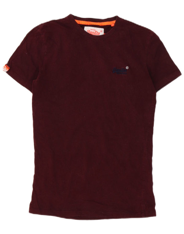Superdry Mens Graphic T-Shirt Top XS Burgundy Cotton