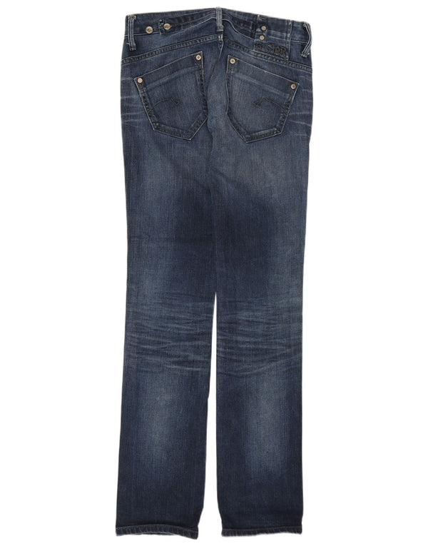 G-STAR Blugi drepte pentru femei cu talie joasă W27 L34 bumbac albastru