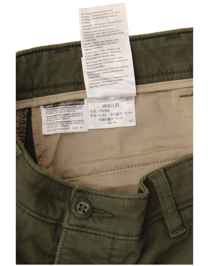 DOCKERS Pantaloni chino skinny kaki pentru bărbați L30 L32 bumbac verde