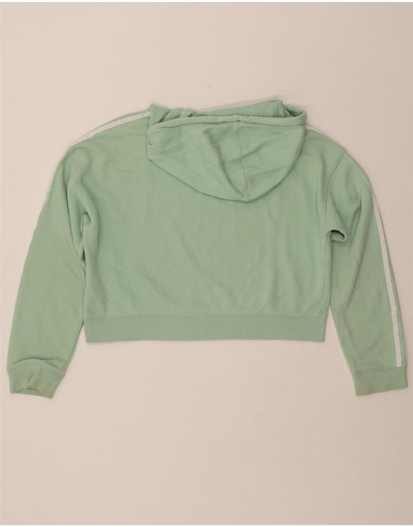 Jumper ADIDAS pentru femei, supradimensionat, cu glugă, UK 8, bumbac verde mic