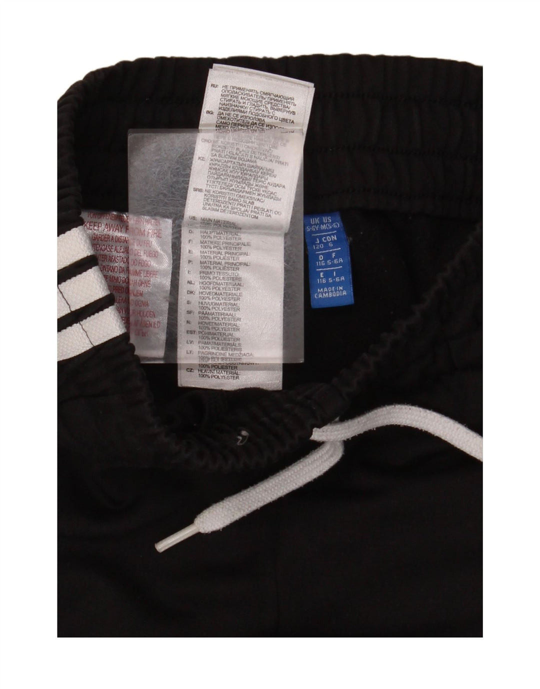 ADIDAS Băieți Pantaloni Trening Pantaloni Joggeri 5-6 Ani Poliester Negru