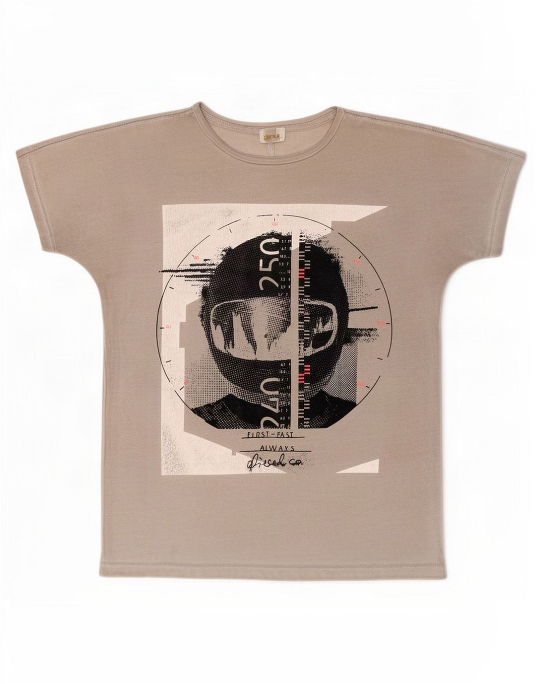 Tricou grafic pentru bărbați Diesel Top mare din bumbac gri